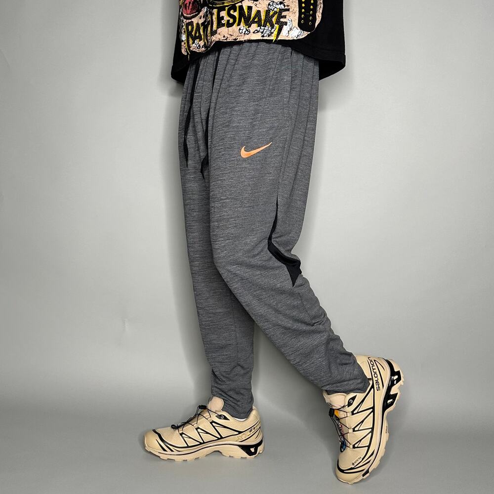 Vintage Y2K Nike Sweatpants Mens 2XL Grey Salmon Swoosh Polyester Joggers